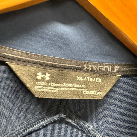 Under armour Golf Jacket Mens XL Blue ColdGear Loose Fit Full Zip Activewear - Picture 2 of 10